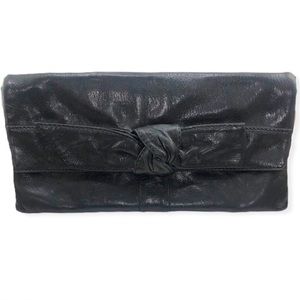 Banana Republic Clutch Black Purse Front Knot